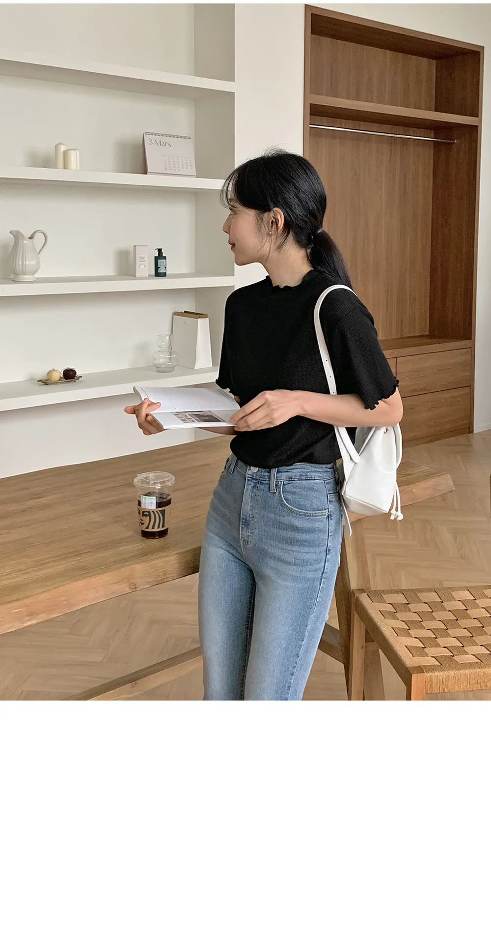 위러블리반팔_와플지 러플티셔츠