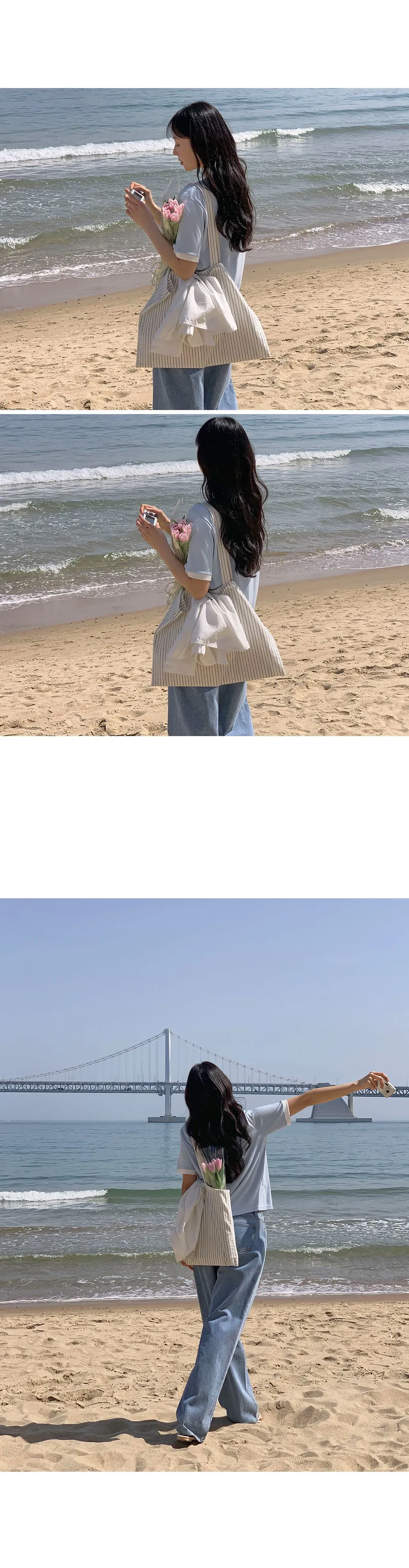 스타트 스퀘어넥 배색 골지티셔츠