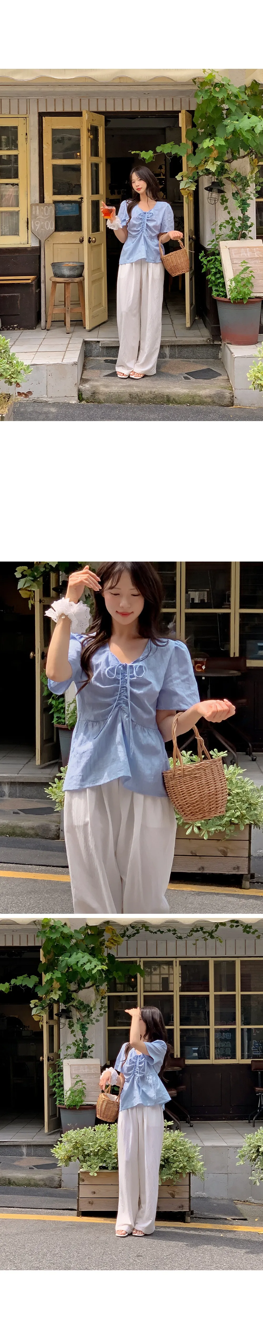 세린즈 코튼레이스 스트링 블라우스