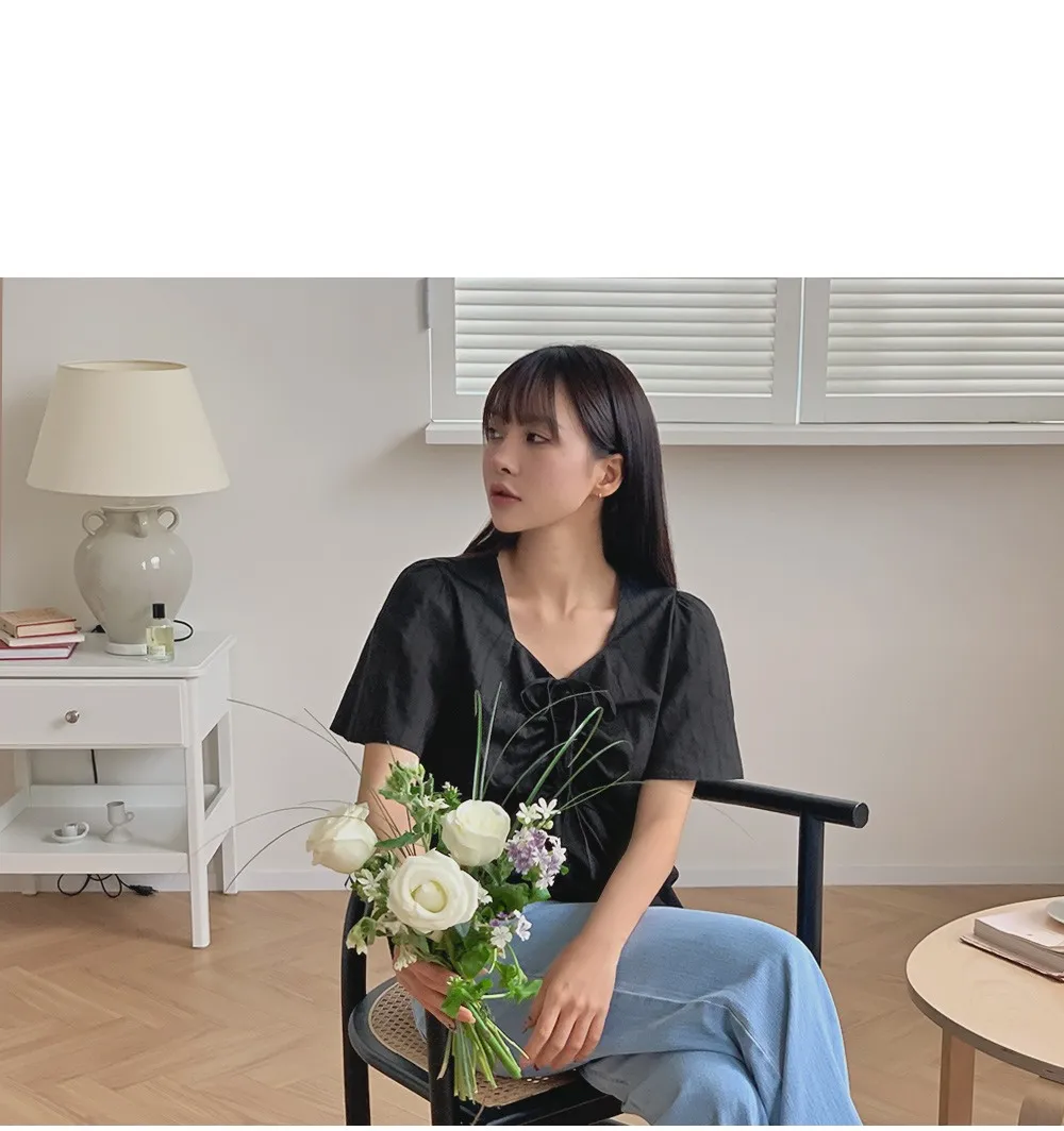 세린즈 코튼레이스 스트링 블라우스