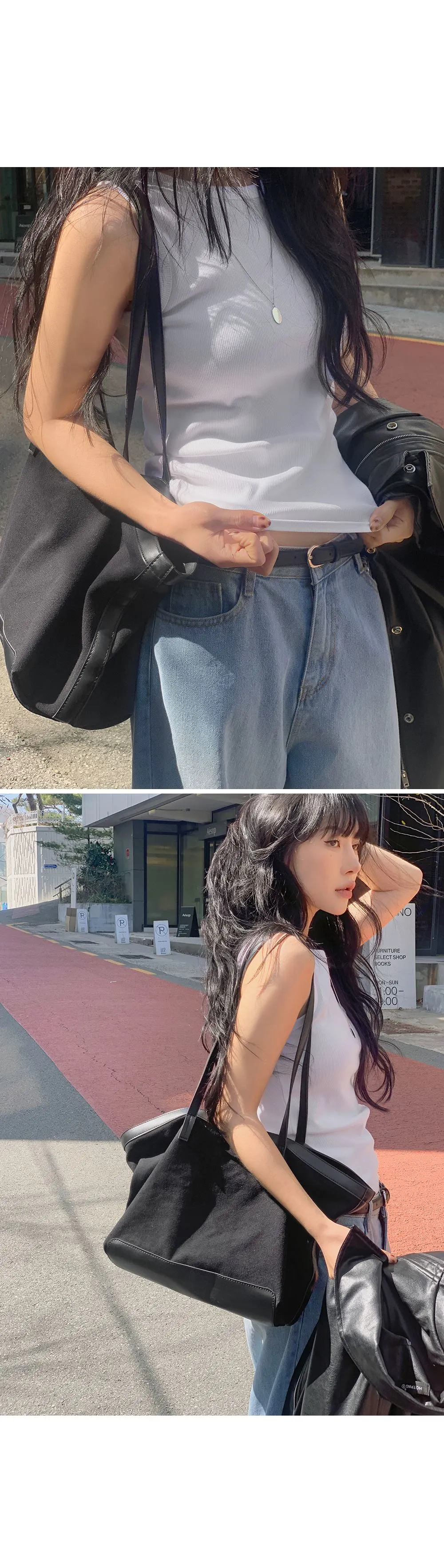 이지골지 라운드넥 슬림핏 베이직 나시