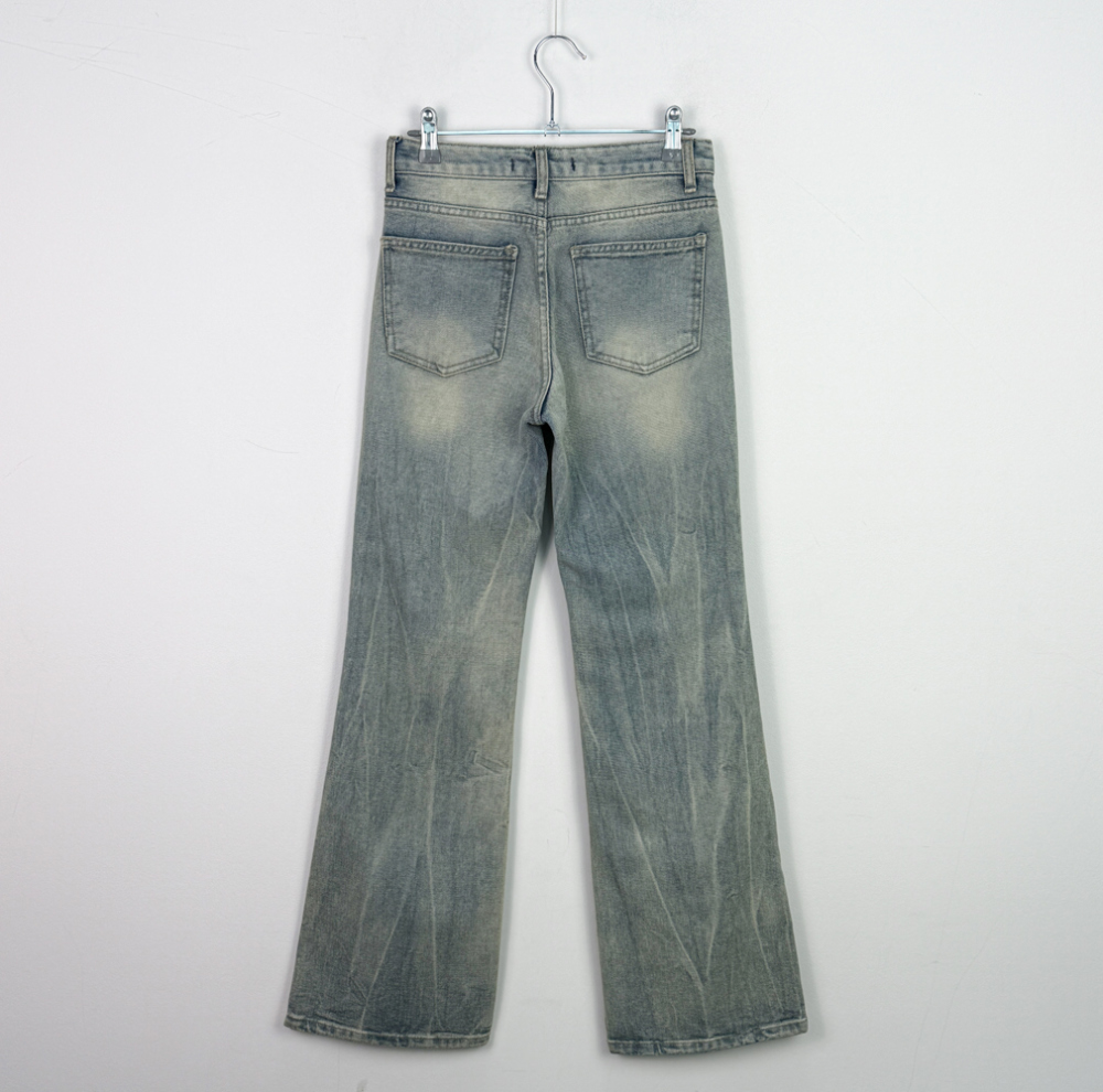 ビンテージウォッシングローライズブーツカットライトブルーデニム