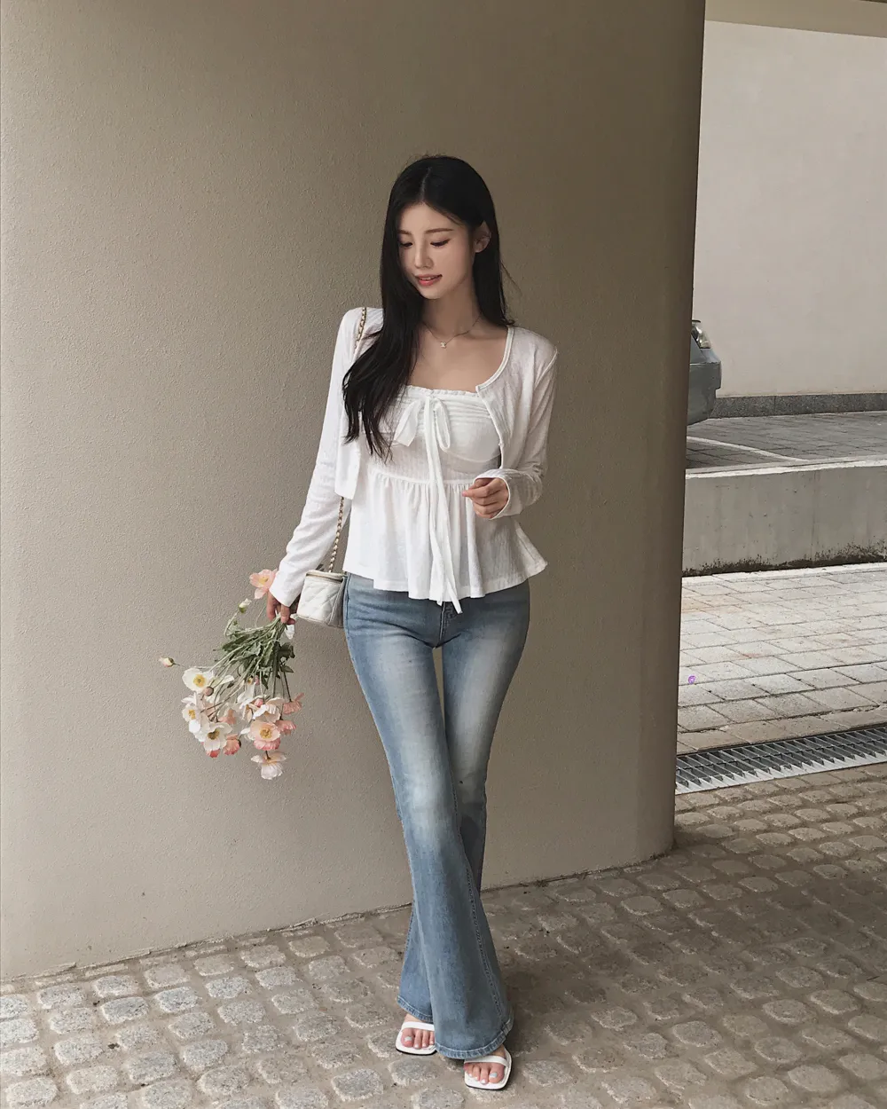 민소매 모델 착용 이미지-S1L76