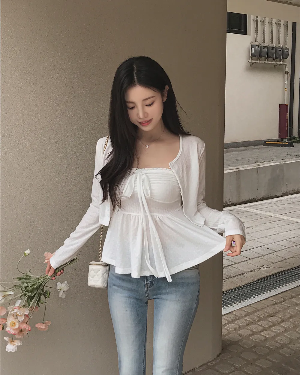 민소매 모델 착용 이미지-S1L77