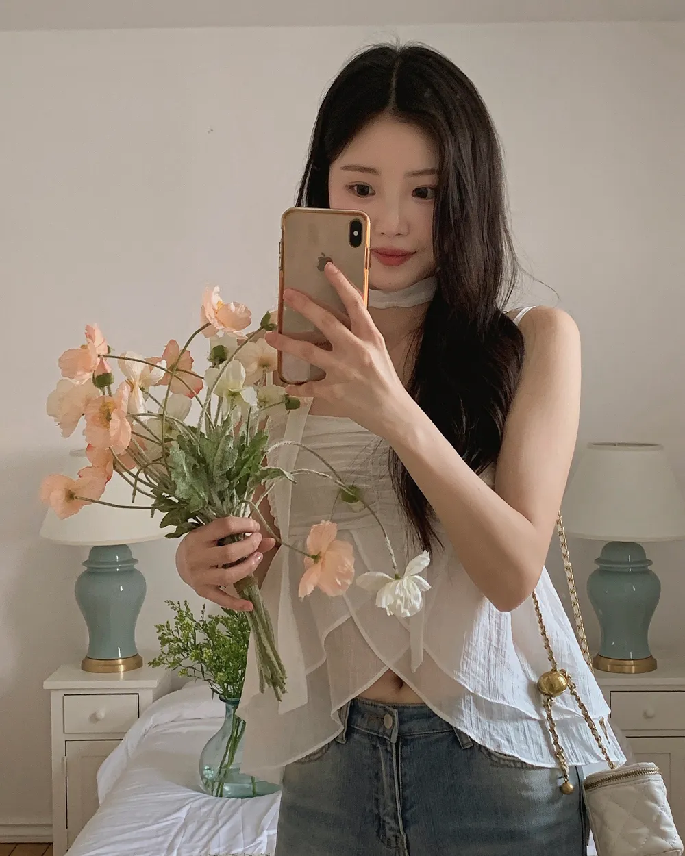 민소매 모델 착용 이미지-S1L59