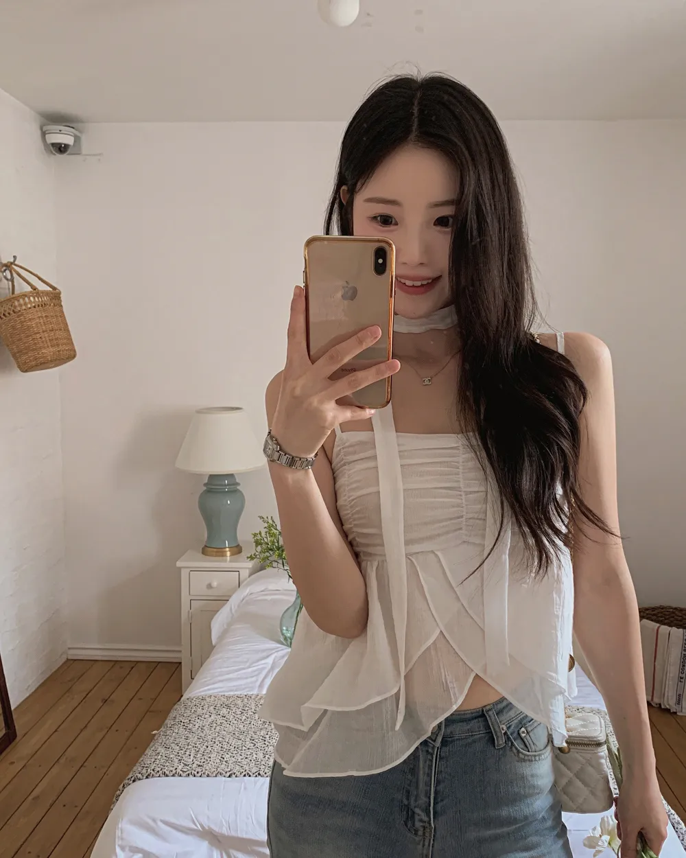 민소매 모델 착용 이미지-S1L71
