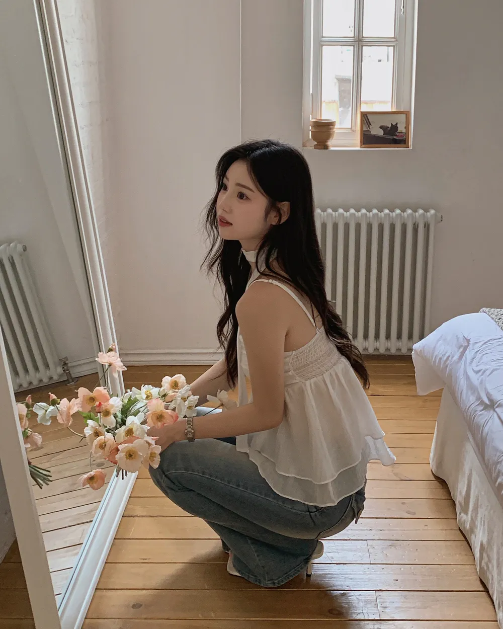 민소매 모델 착용 이미지-S1L64