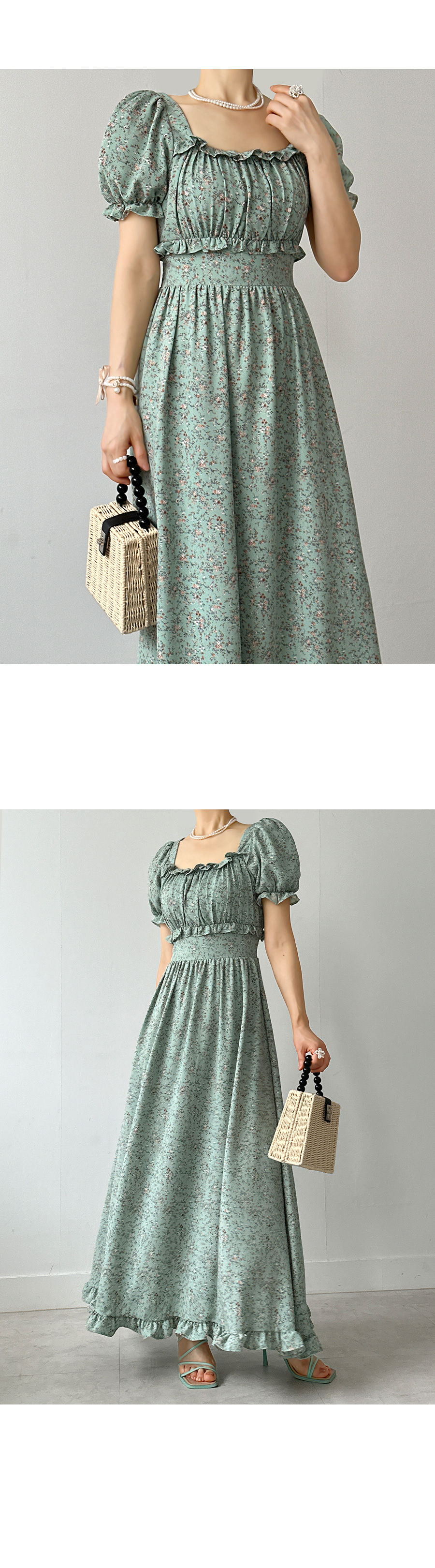 専用　　　　大きいサイズ♡異素材♡パフスリーブドッキングワンピ♡小花柄♡XL 小花柄パフスリーブワンピース|子供服・キッズファッション通販