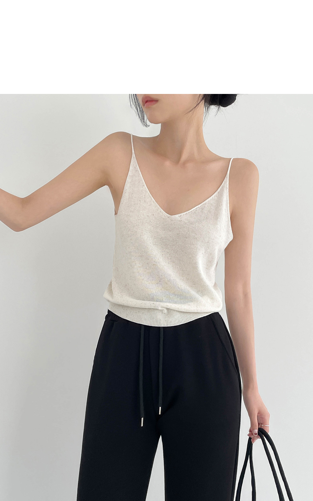 リネン混Vネックオールシーズンキャミソール | レディースファッション