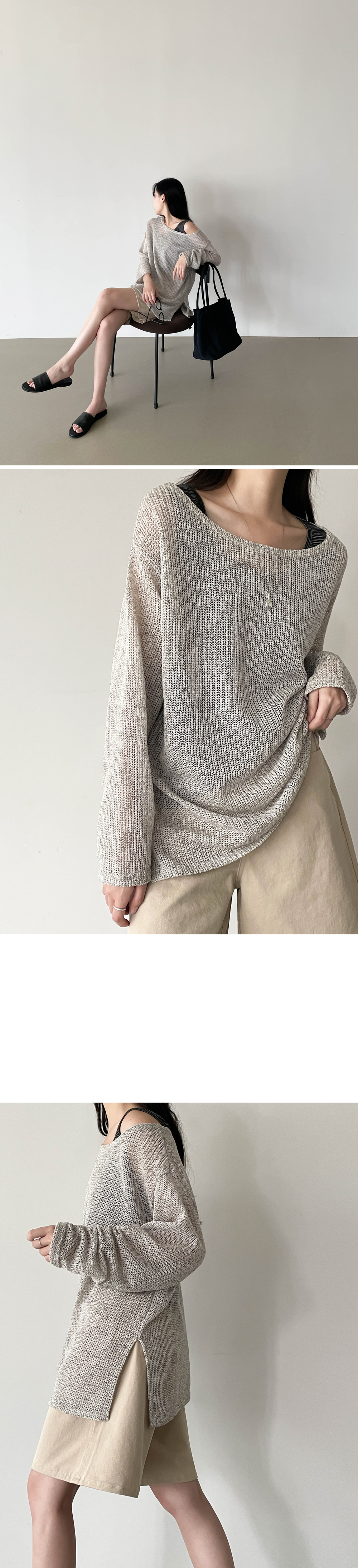 新品⭐︎リネン混ボートネックニット Soffitto｜リネン混ボートネックシアーニット | Rakuten Fashion