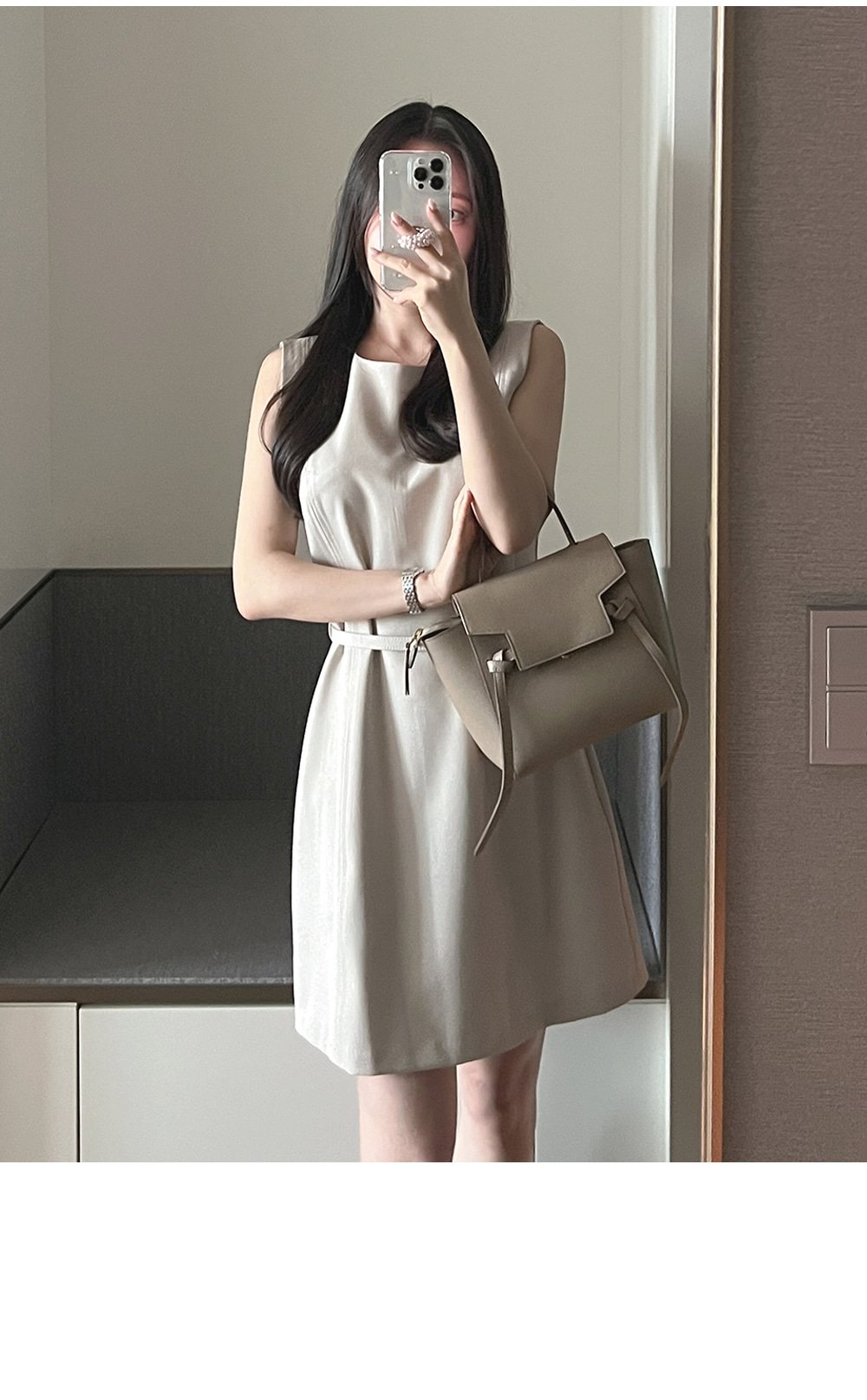 ジップアップスリムミニノースリワンピース | レディース