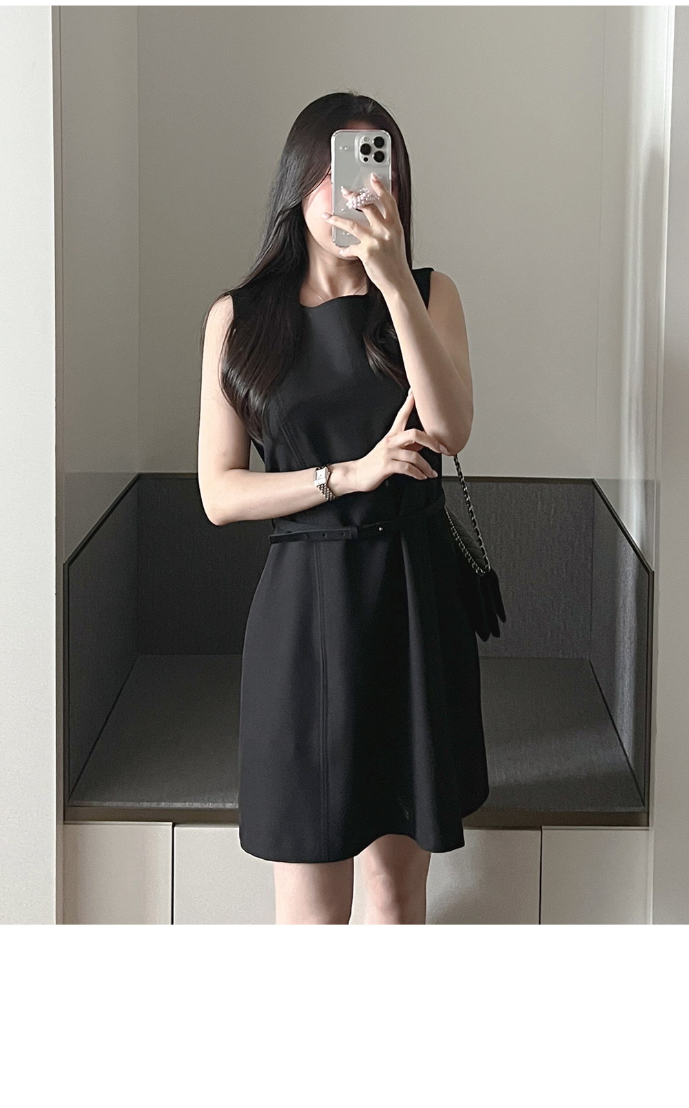 JILTU ノースリーブミニワンピース ジップアップスリムミニノースリワンピース | レディース