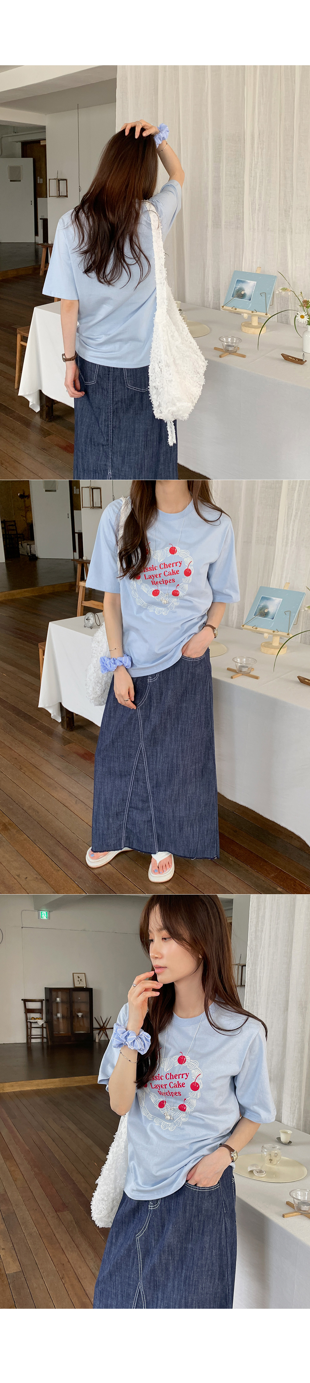 コットンラウンドネックプリントTシャツ | レディースファッション通販