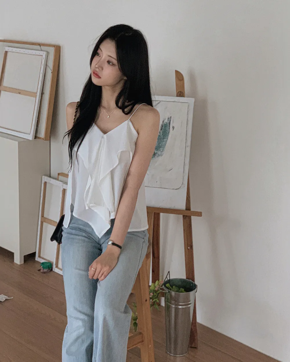 민소매 모델 착용 이미지-S1L80