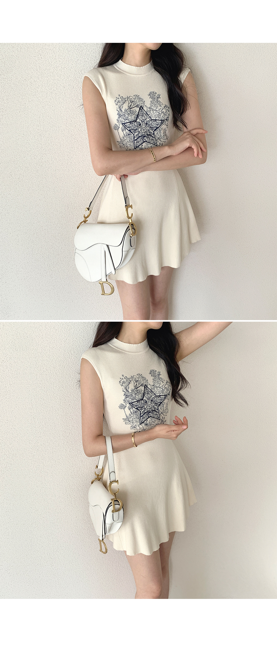 【SAINT LAURENT】 星柄 半袖ミニワンピース SAINT LAURENT PARIS】【スター】サンローランパリ『星柄