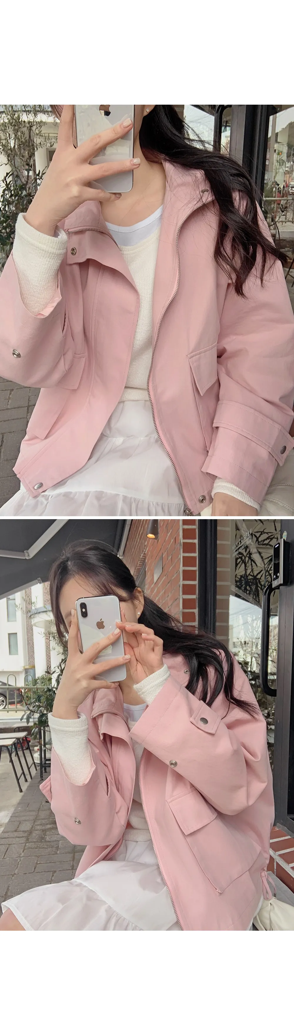 푸젠 루즈핏 하이넥 야상점퍼