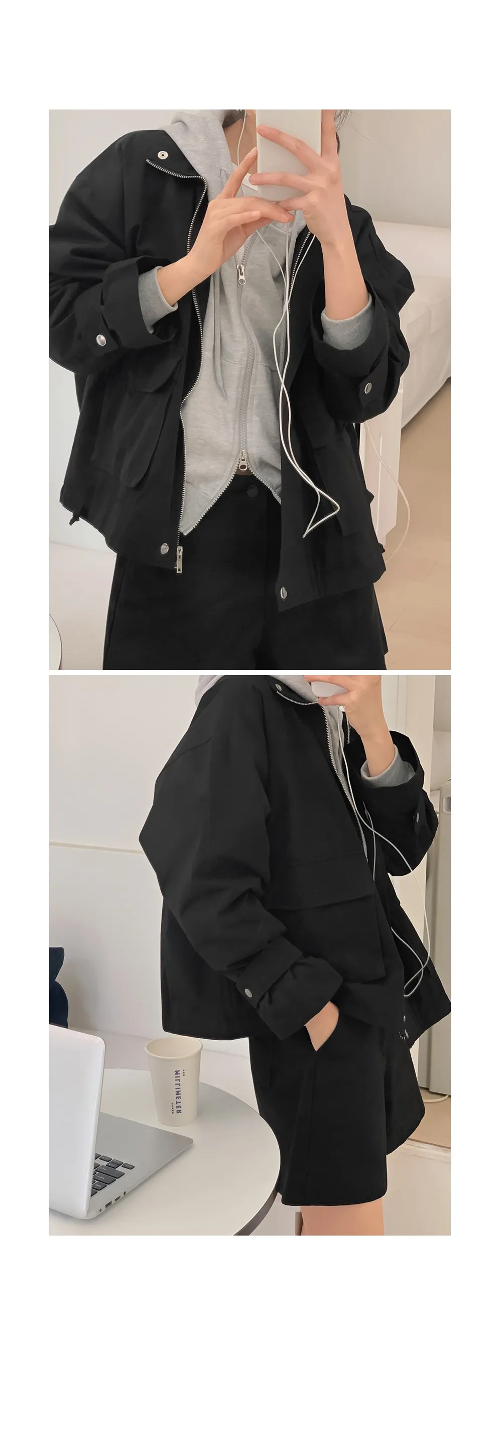 푸젠 루즈핏 하이넥 야상점퍼
