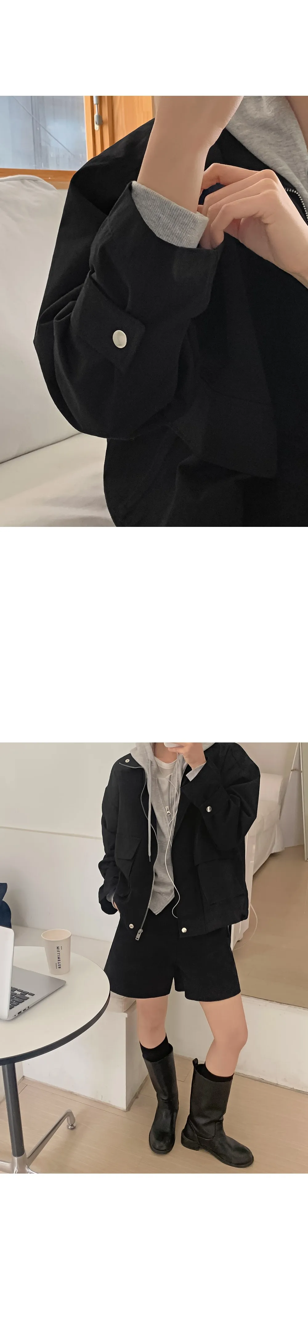 푸젠 루즈핏 하이넥 야상점퍼