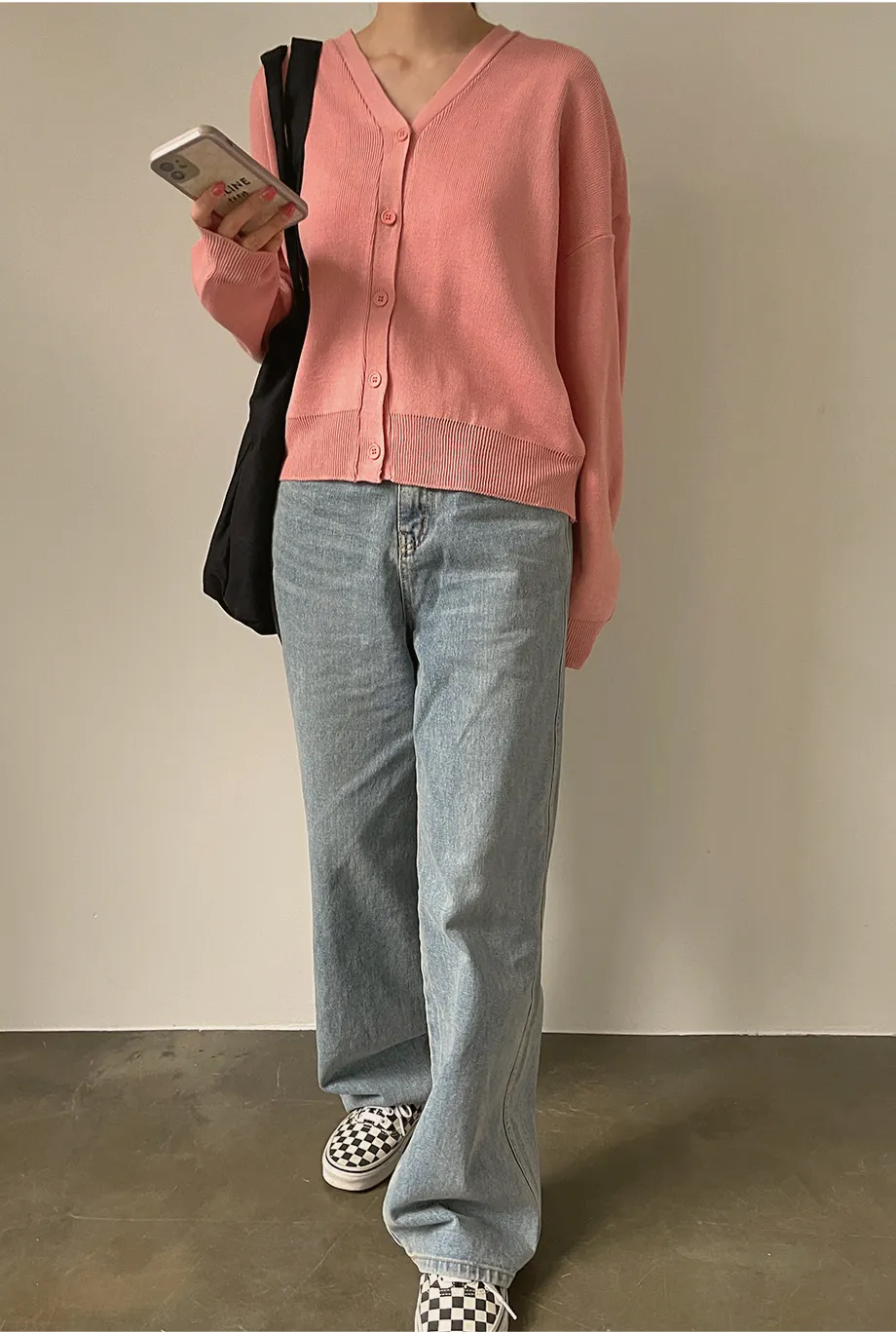 RIRINCO Ⅴネックルーズフィットニットカーディガン