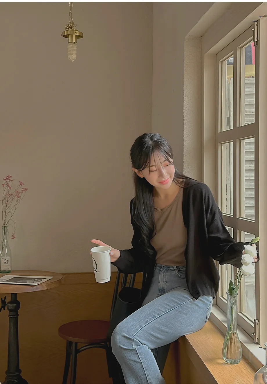 RIRINCO Ⅴネックルーズフィットニットカーディガン