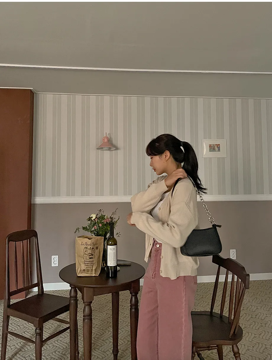 RIRINCO Ⅴネックルーズフィットニットカーディガン