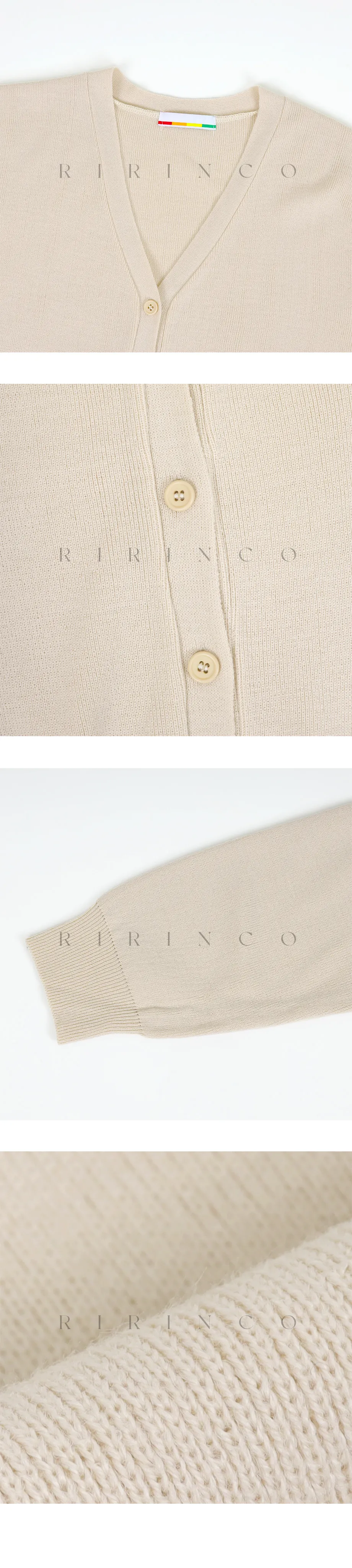RIRINCO Ⅴネックルーズフィットニットカーディガン