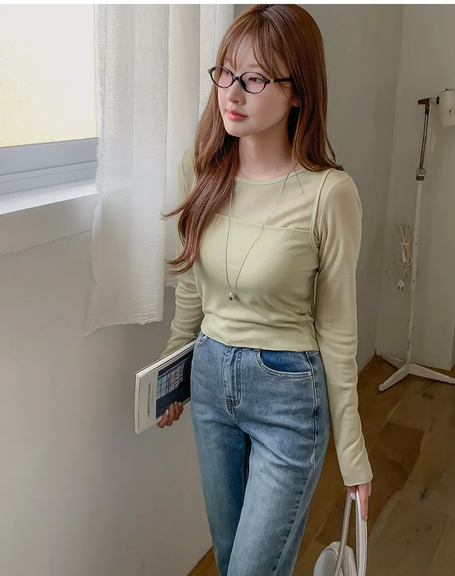 RIRINCO [ジャスト丈/ロング丈] 裏ゴムブーツカットデニムパンツジーンズ