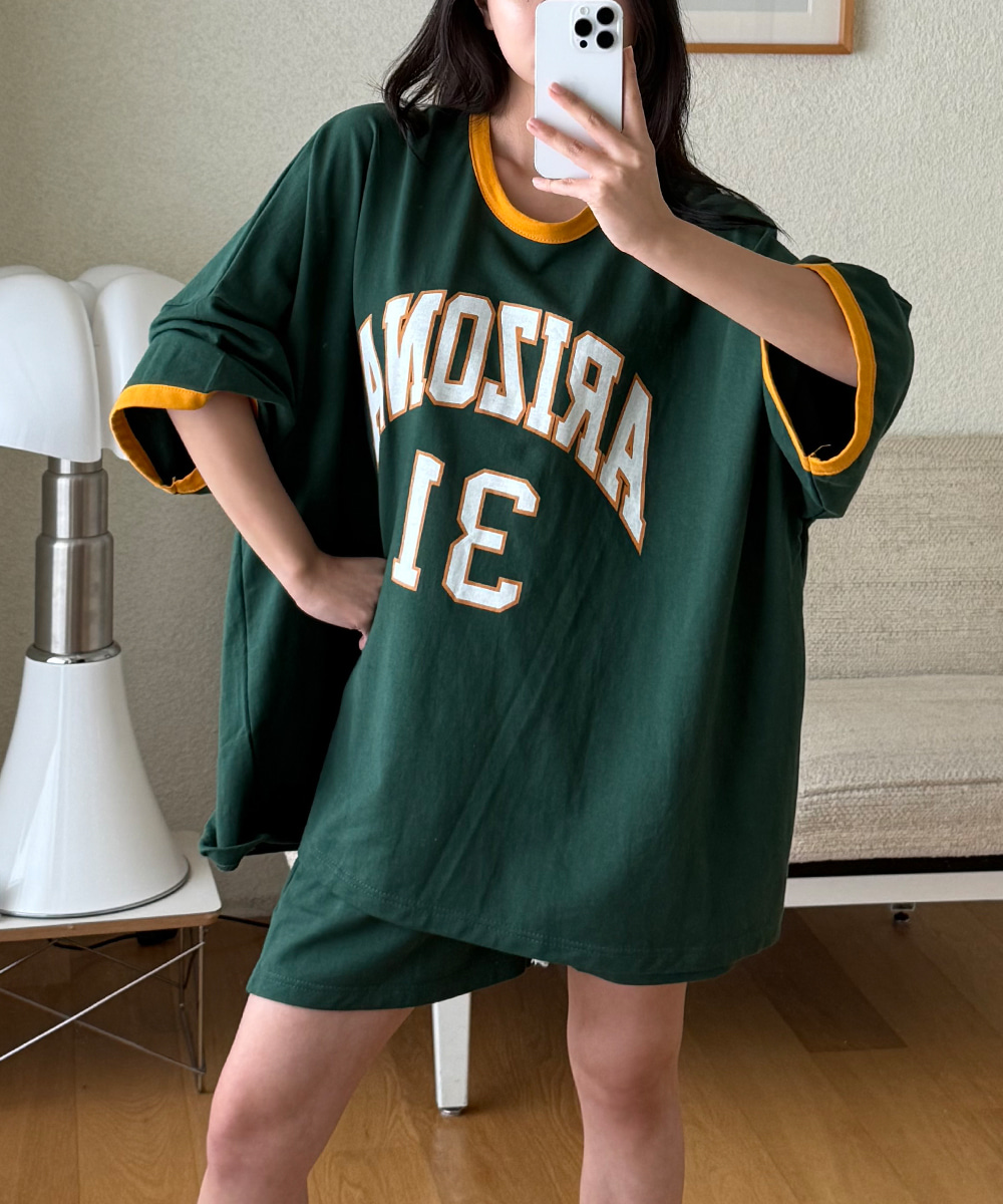 ドルマンボクシー半袖Tシャツショートパンツセットアップ | レディース