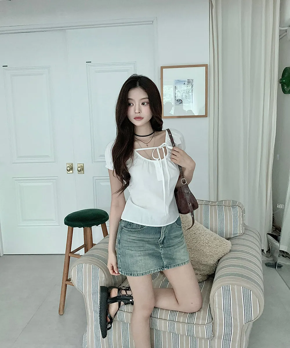 미니 스커트 모델 착용 이미지-S2L94