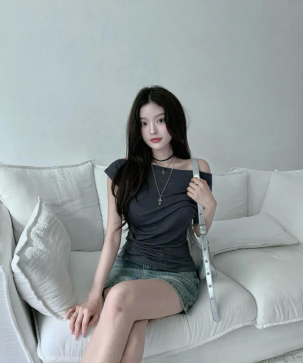 미니 스커트 모델 착용 이미지-S2L104
