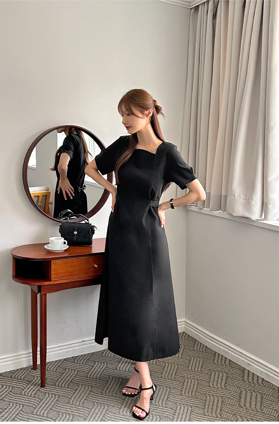 バックリボンツイードワンピ バックリボンIラインキャミワンピース[品番：AMTW0010287