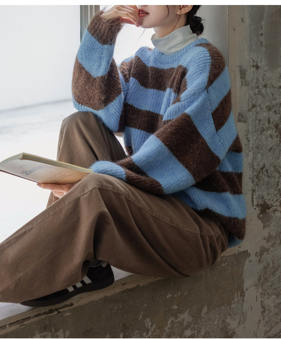 D-due オーバーニット　ボーダー ボトルネックボーダーニットプルオーバー DECOY｜クロスプラス公式通販