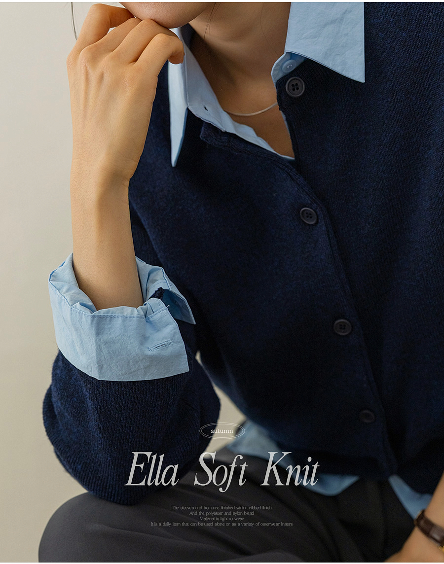 ニットラウンドネック長袖カーディガン | レディースファッション通販