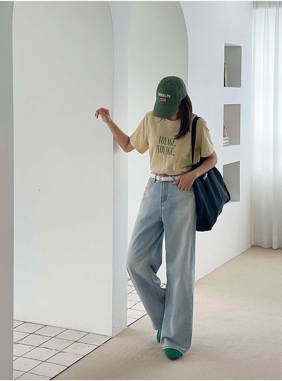 ウォッシングビンテージワイドデニムパンツ | レディースファッション