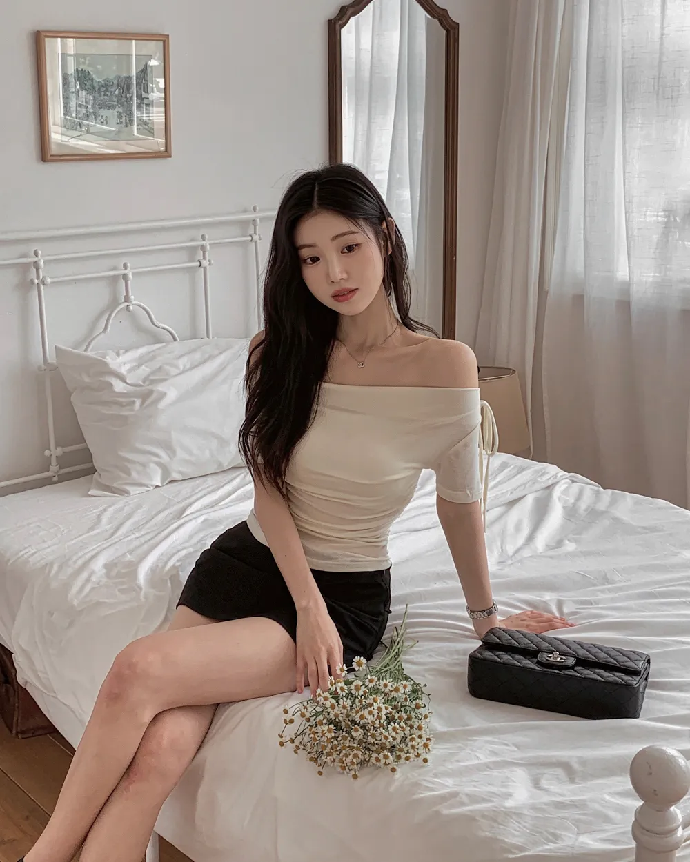 미니 스커트 모델 착용 이미지-S1L117