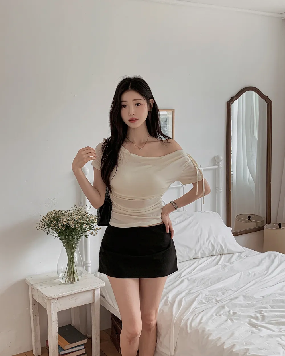 미니 스커트 모델 착용 이미지-S1L114