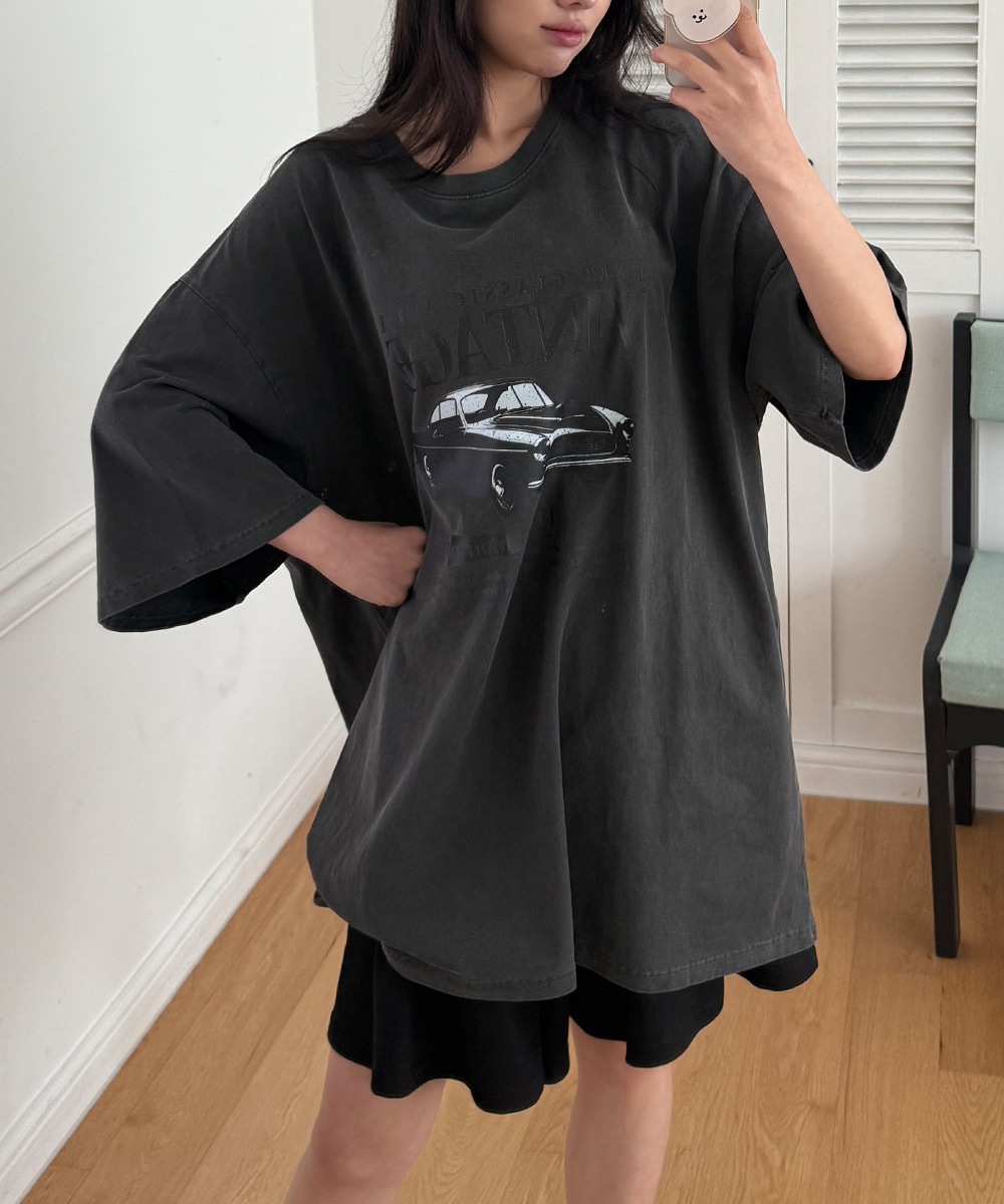 ボクシーIライン半袖プリントTシャツ | レディースファッション通販