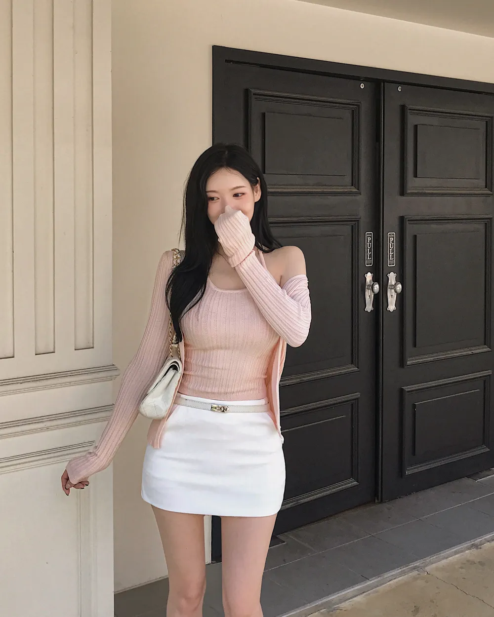 긴팔 티셔츠 모델 착용 이미지-S1L26