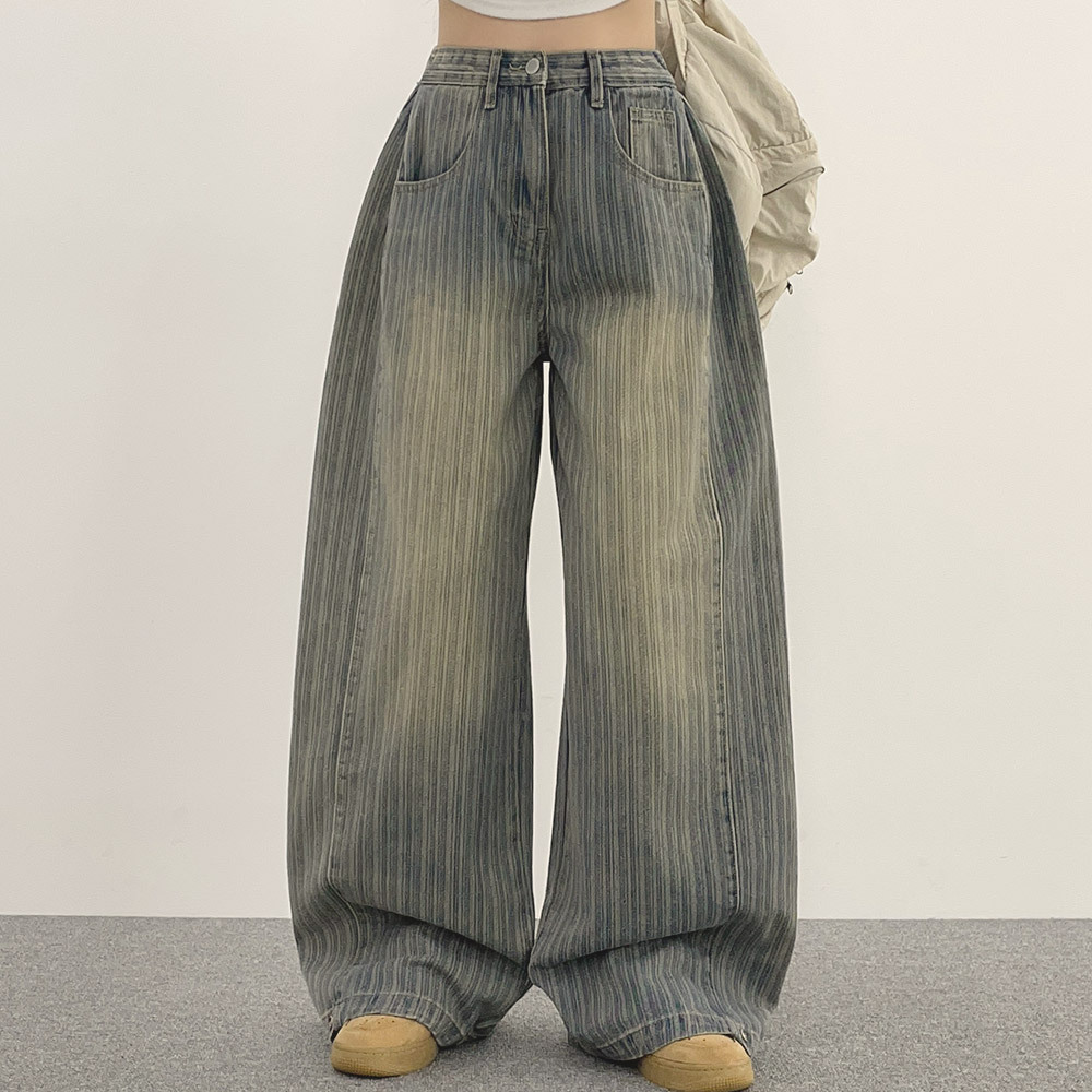 選べる丈]ウォッシングビンテージワイドスナップボタンサイド