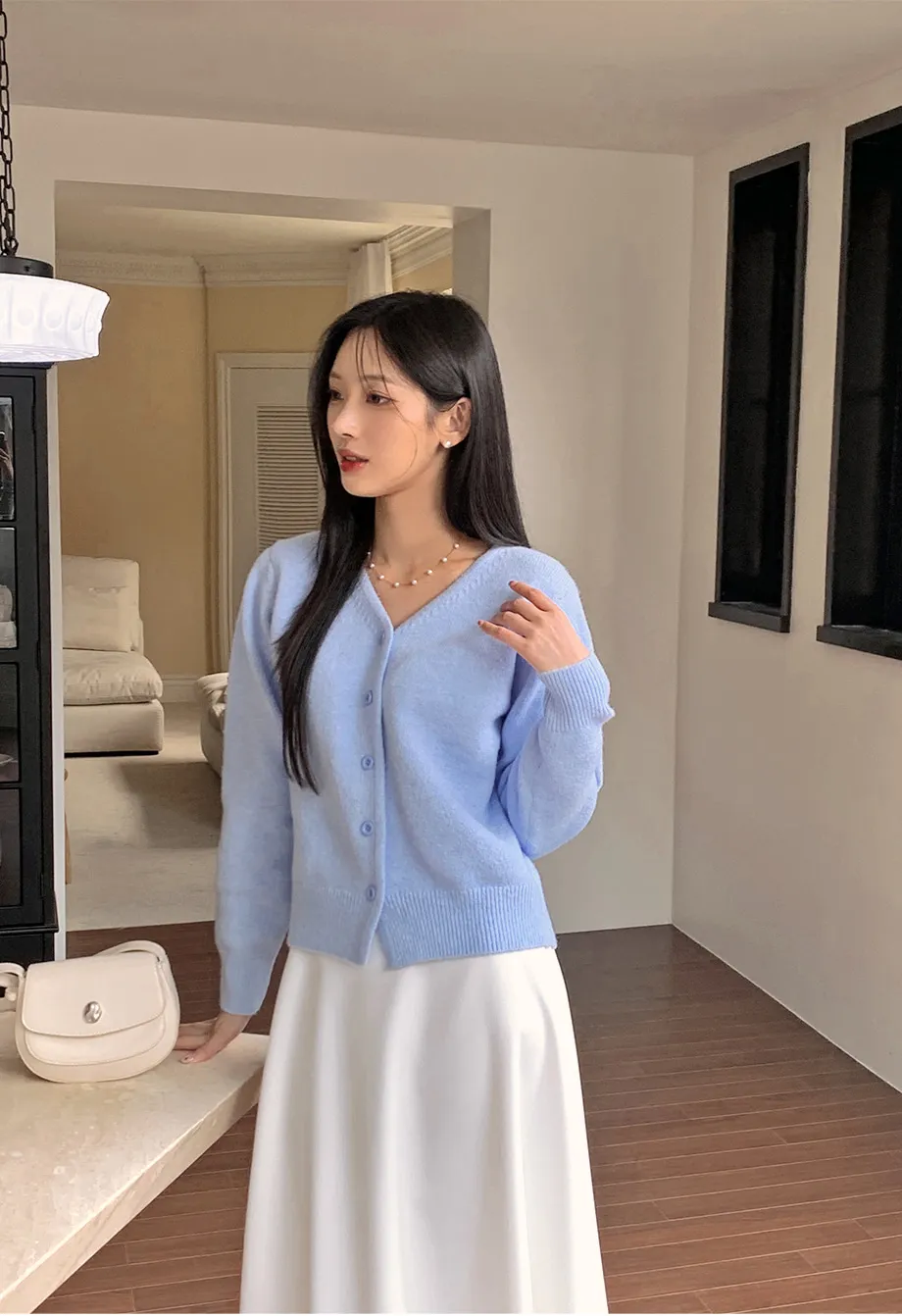 RIRINCO RIRINCO Vネックニット長袖カーディガン 