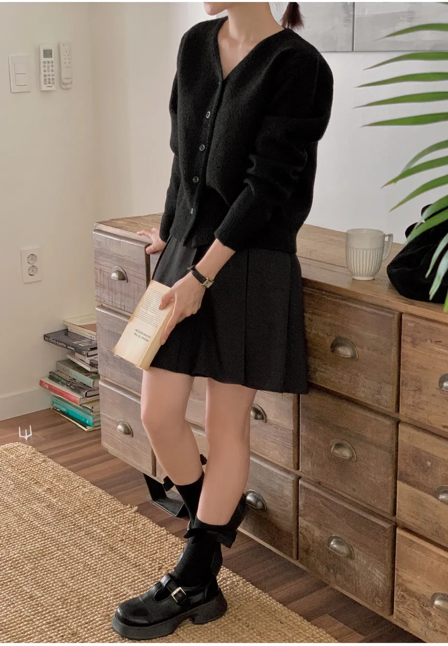 RIRINCO RIRINCO Vネックニット長袖カーディガン 