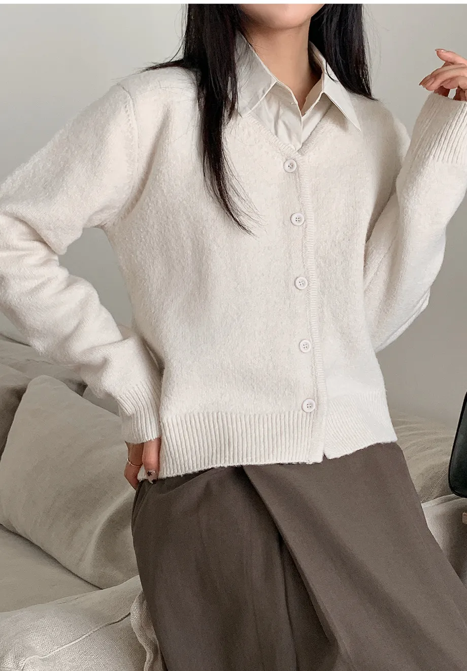 RIRINCO RIRINCO Vネックニット長袖カーディガン 