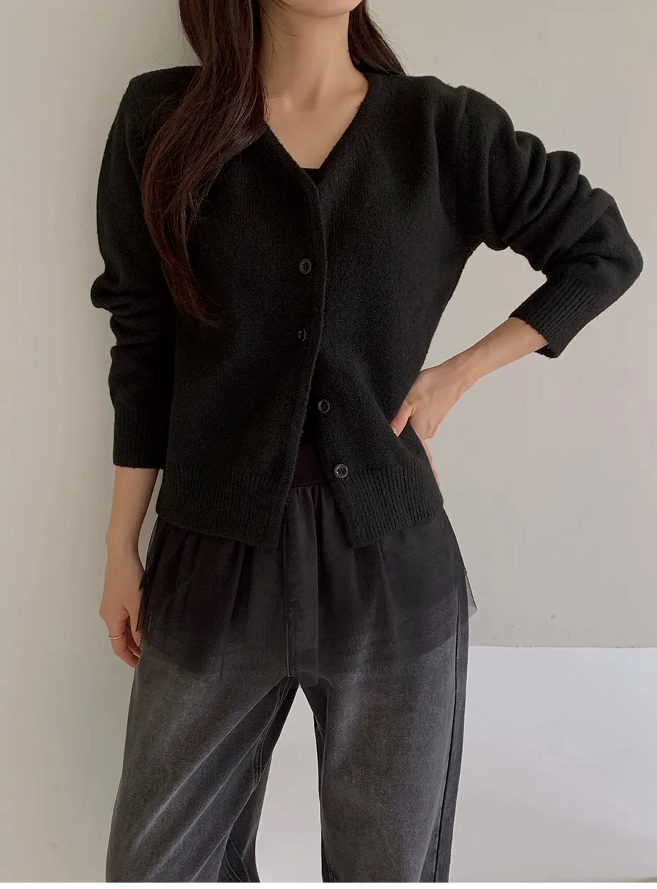 RIRINCO RIRINCO Vネックニット長袖カーディガン 