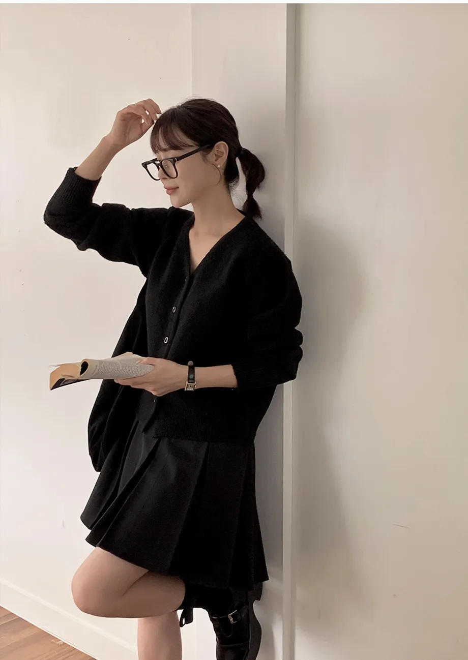 RIRINCO RIRINCO Vネックニット長袖カーディガン 