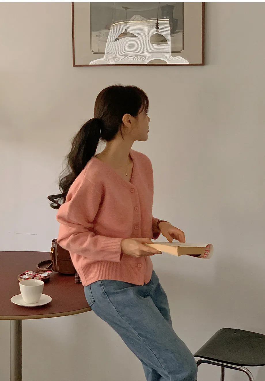 RIRINCO RIRINCO Vネックニット長袖カーディガン 