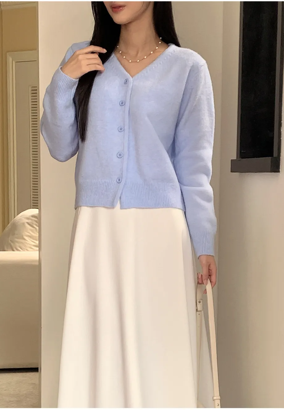 RIRINCO RIRINCO Vネックニット長袖カーディガン 