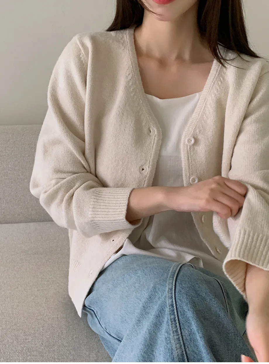 RIRINCO RIRINCO Vネックニット長袖カーディガン 