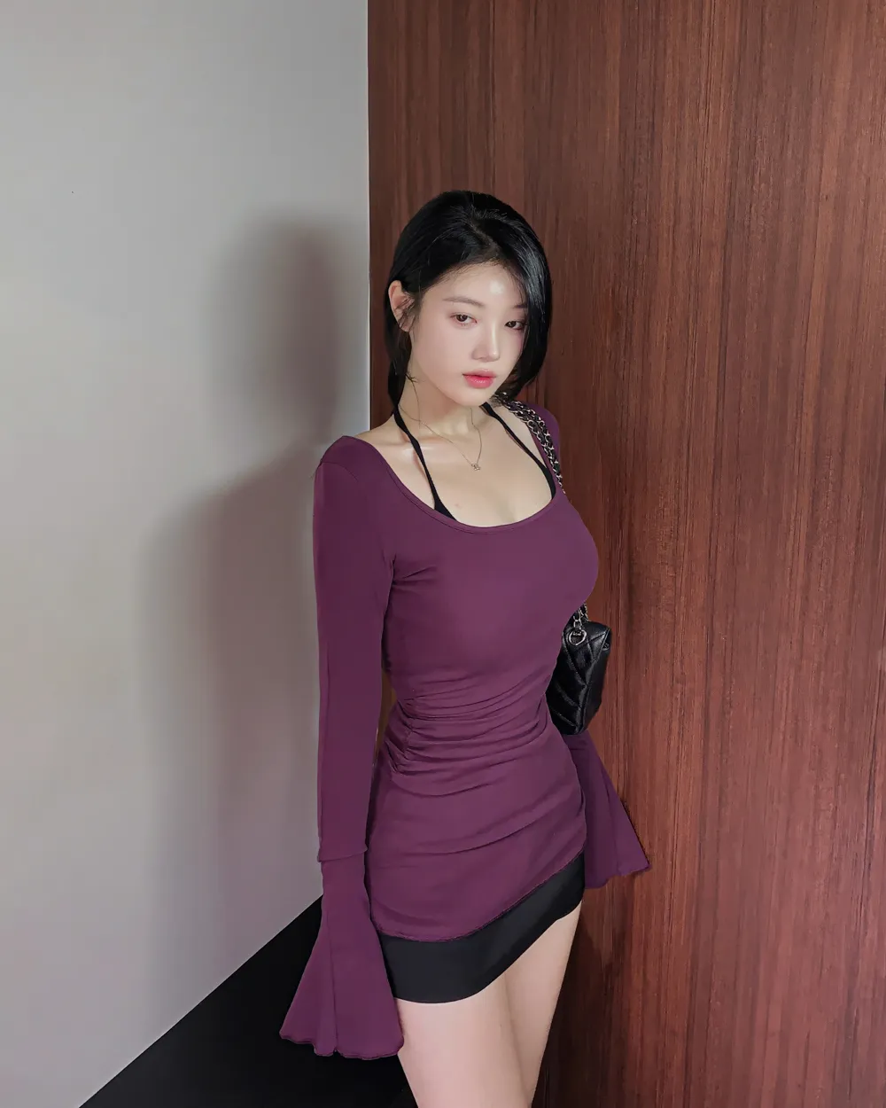 긴팔 티셔츠 모델 착용 이미지-S1L83