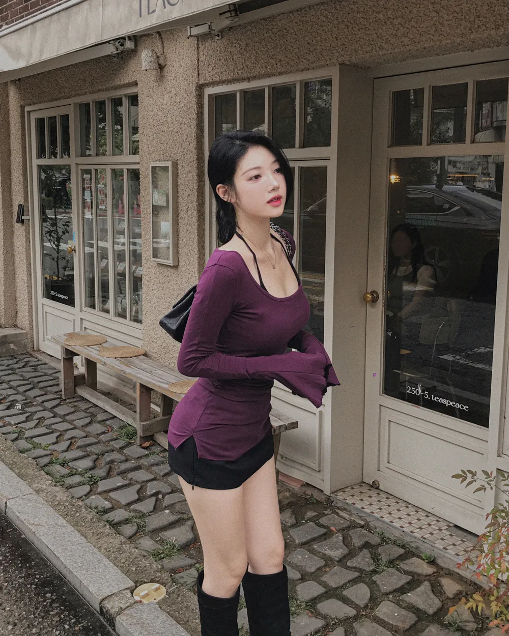 긴팔 티셔츠 모델 착용 이미지-S1L76