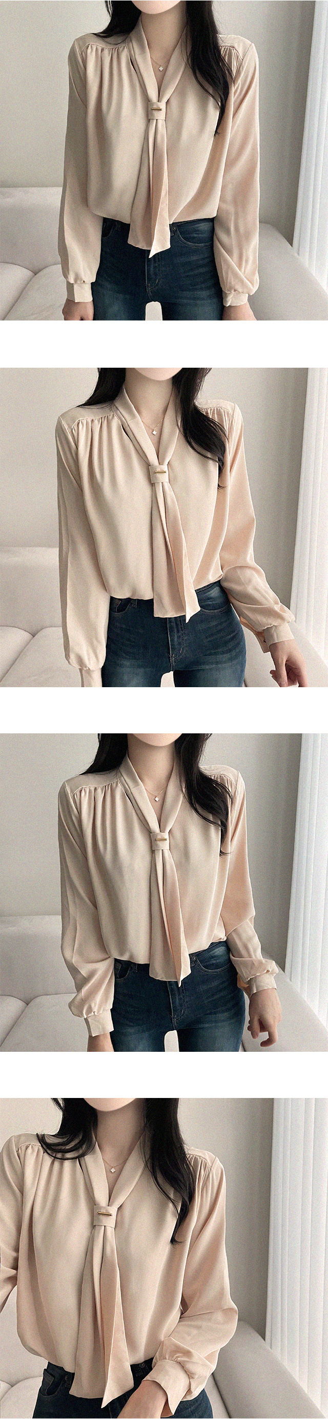 【新品タグ付き】ギャザーボウタイ長袖ブラウス 長袖ボウタイギャザーブラウス | レディースファッション通販